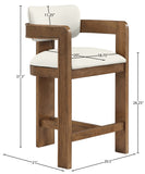 Sacha Vegan Leather Upholstered Counter Stool — 75066-C - Cream - 75066Cream-C Dim