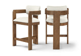 Sacha Vegan Leather Upholstered Counter Stool — 75066-C - Cream - 75066Cream-C Double Chair