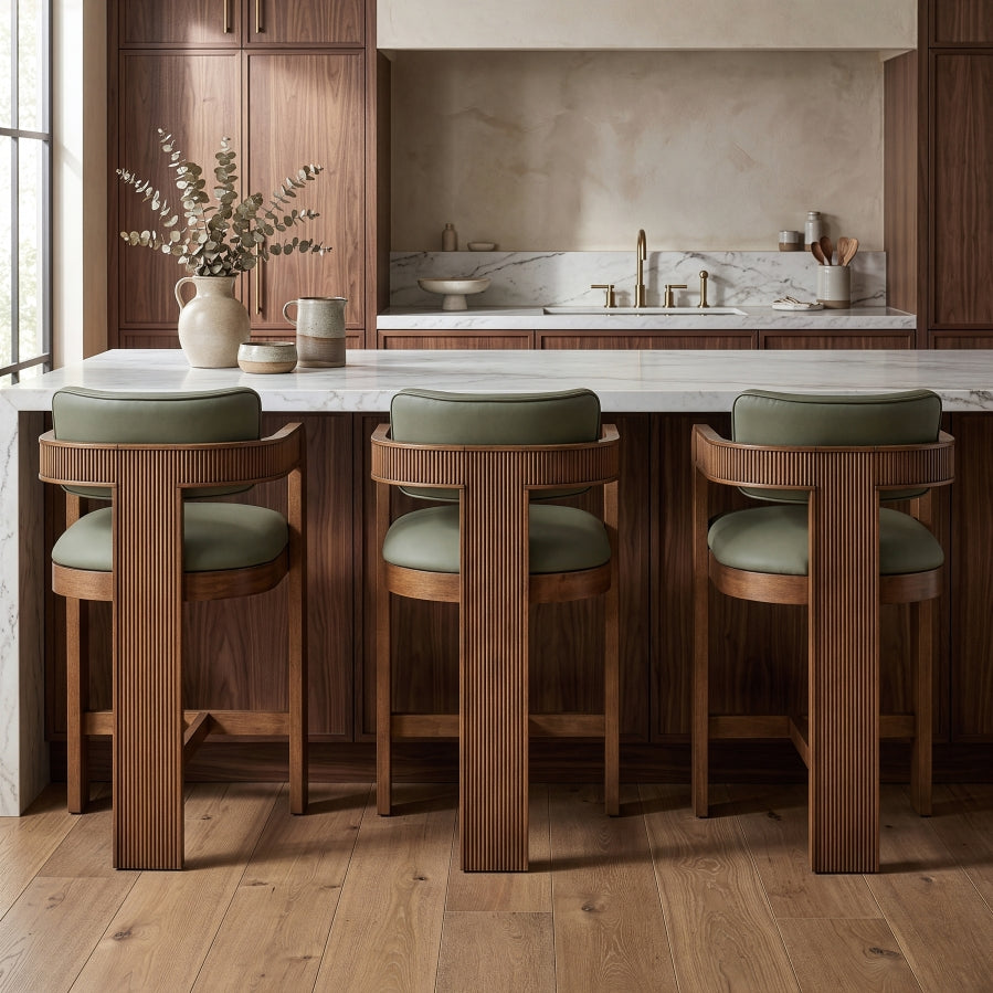Sacha Vegan Leather Upholstered Counter Stool — 75066-C - Olive - 75066Olive-C alternate view 1