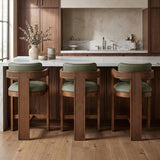 Sacha Vegan Leather Upholstered Counter Stool — 75066-C - Olive - 75066Olive-C alternate view 1