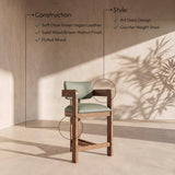Sacha Vegan Leather Upholstered Counter Stool — 75066-C - Olive - 75066Olive-C Infographic