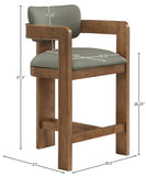 Sacha Vegan Leather Upholstered Counter Stool — 75066-C - Olive - 75066Olive-C Dim