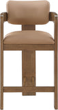 Sacha Vegan Leather Upholstered Counter Stool — 75066-C - Tan - 75066Tan-C alternate view 2