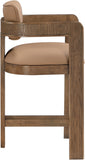 Sacha Vegan Leather Upholstered Counter Stool — 75066-C - Tan - 75066Tan-C alternate view 3
