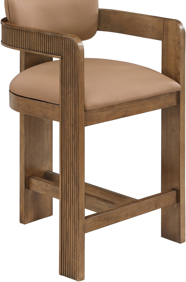 Sacha Vegan Leather Upholstered Counter Stool — 75066-C - Tan - 75066Tan-C alternate view 5