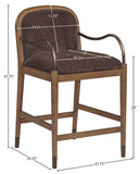 Cambria Fabric Upholstered Counter Stool — 75032-C - Brown - 75032Brown-C Dim