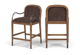 Cambria Fabric Upholstered Counter Stool — 75032-C - Brown - 75032Brown-C Double Chair