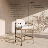 Cambria Fabric Upholstered Counter Stool — 75032-C - Cream - 75032Cream-C Infographic