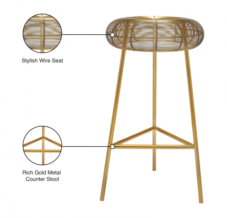 Tuscany Iron Counter Stool — 963-C - Gold - 963Gold Infographic
