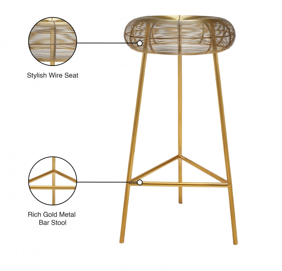 Tuscany Iron Bar Stool — 964-C - Gold - 964Gold Infographic