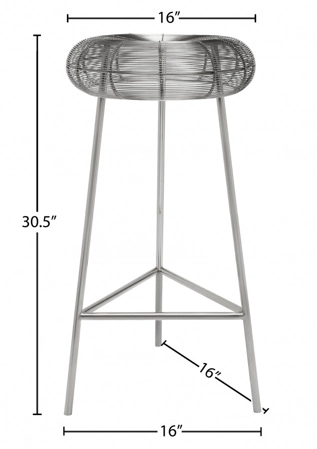 Tuscany Iron Bar Stool — 964-C - Silver - 964Silver Dim