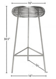 Tuscany Iron Bar Stool — 964-C - Silver - 964Silver Dim