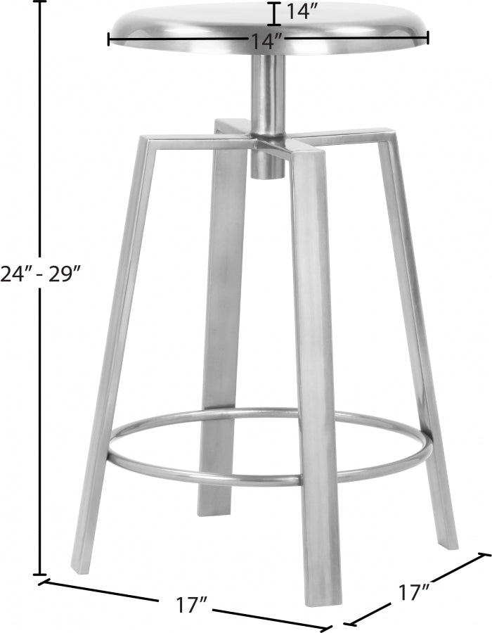Lang Iron Adjustable Bar / Counter Stool — 936-C - Silver - 936Silver Dim