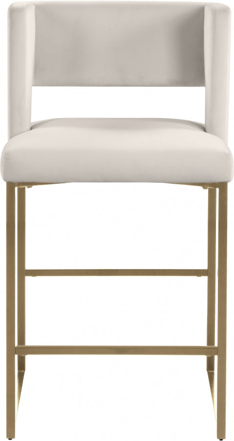 Caleb Velvet Upholstered Counter Stool — 969-C - Cream - 969Cream-C alternate view 4