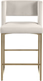 Caleb Velvet Upholstered Counter Stool — 969-C - Cream - 969Cream-C alternate view 4