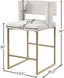 Caleb Velvet Upholstered Counter Stool — 969-C - Cream - 969Cream-C Dim