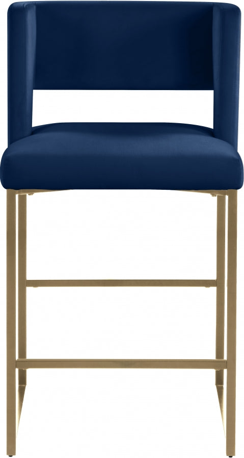 Caleb Velvet Upholstered Counter Stool — 969-C - Blue - 969Navy-C alternate view 4