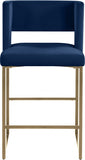 Caleb Velvet Upholstered Counter Stool — 969-C - Blue - 969Navy-C alternate view 4