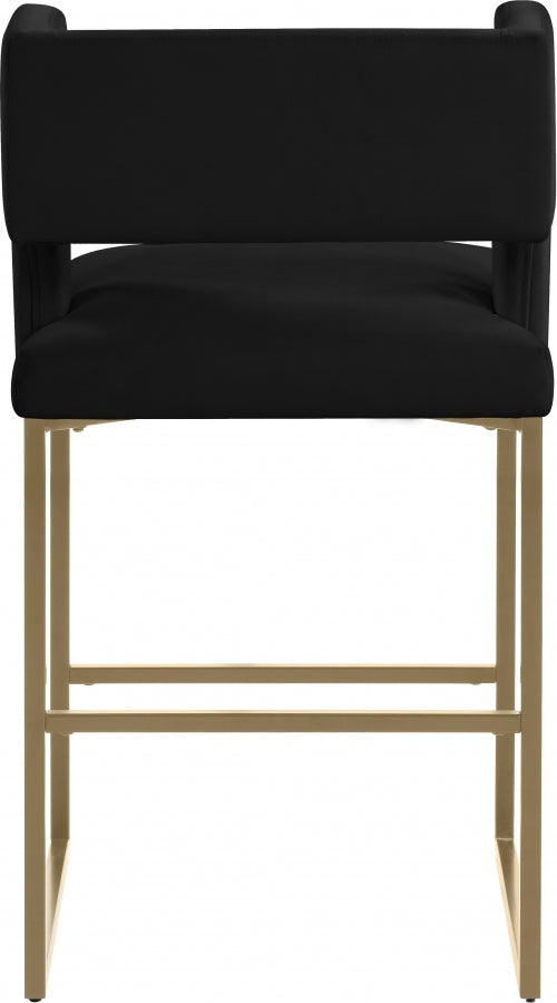 Caleb Velvet Upholstered Counter Stool — 969-C - Black - 969Black-C alternate view 2