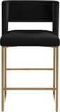 Caleb Velvet Upholstered Counter Stool — 969-C - Black - 969Black-C alternate view 4