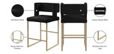 Caleb Velvet Upholstered Counter Stool — 969-C - Black - 969Black-C Infographic