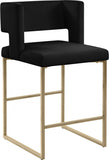 Caleb Velvet Upholstered Counter Stool — 969-C - Black - 969Black-C