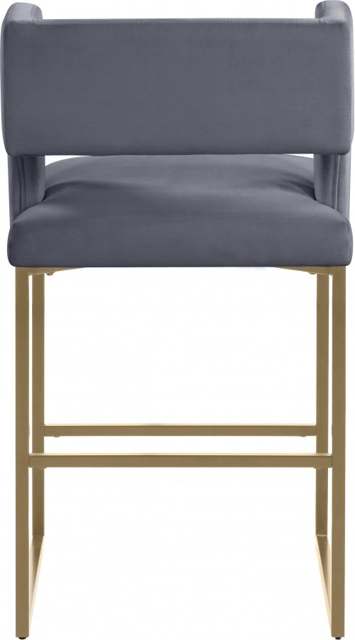 Caleb Velvet Upholstered Counter Stool — 969-C - Grey - 969Grey-C alternate view 2