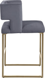 Caleb Velvet Upholstered Counter Stool — 969-C - Grey - 969Grey-C alternate view 3