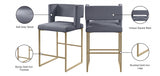 Caleb Velvet Upholstered Counter Stool — 969-C - Grey - 969Grey-C Infographic