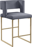 Caleb Velvet Upholstered Counter Stool — 969-C - Grey - 969Grey-C