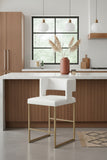 Caleb Vegan Leather Upholstered Counter Stool — 969-C-Leather - White - 969White-C alternate view 1