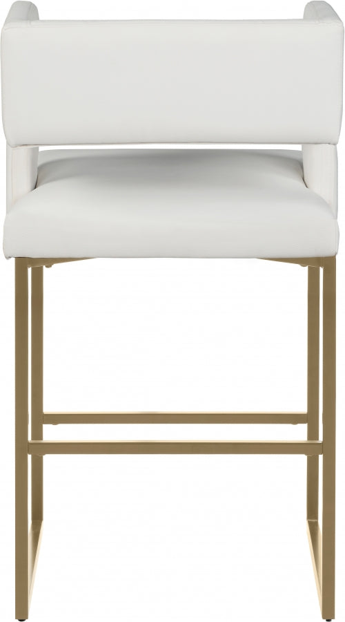 Caleb Vegan Leather Upholstered Counter Stool — 969-C-Leather - White - 969White-C alternate view 2