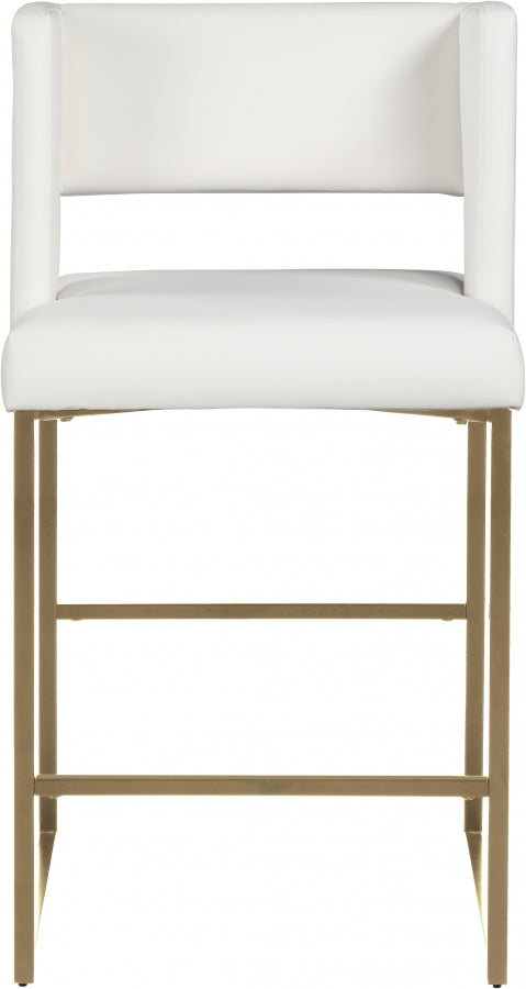 Caleb Vegan Leather Upholstered Counter Stool — 969-C-Leather - White - 969White-C alternate view 4