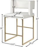 Caleb Vegan Leather Upholstered Counter Stool — 969-C-Leather - White - 969White-C Dim