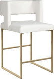 Caleb Vegan Leather Upholstered Counter Stool — 969-C-Leather - White - 969White-C