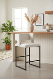Caleb Velvet Upholstered Counter Stool — 970-C - Cream - 970Cream-C alternate view 1