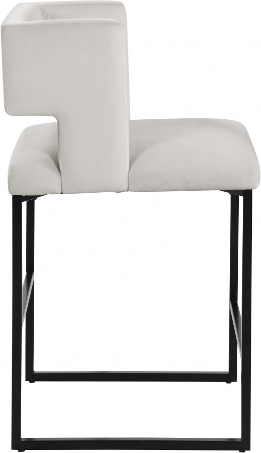 Caleb Velvet Upholstered Counter Stool — 970-C - Cream - 970Cream-C alternate view 3