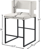 Caleb Velvet Upholstered Counter Stool — 970-C - Cream - 970Cream-C Dim