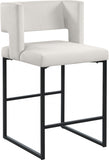 Caleb Velvet Upholstered Counter Stool — 970-C - Cream - 970Cream-C