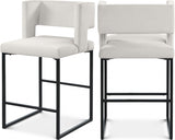 Caleb Velvet Upholstered Counter Stool — 970-C - Cream - 970Cream-C Double Chair