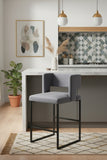 Caleb Velvet Upholstered Counter Stool — 970-C - Grey - 970Grey-C alternate view 1