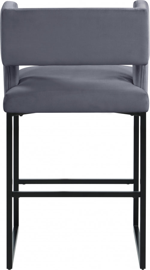 Caleb Velvet Upholstered Counter Stool — 970-C - Grey - 970Grey-C alternate view 2