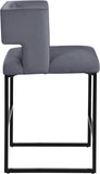 Caleb Velvet Upholstered Counter Stool — 970-C - Grey - 970Grey-C alternate view 3