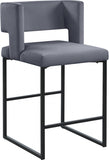 Caleb Velvet Upholstered Counter Stool — 970-C - Grey - 970Grey-C