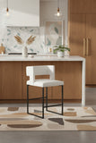 Caleb Vegan Leather Upholstered Counter Stool — 970-C-Leather - White - 970White-C alternate view 1