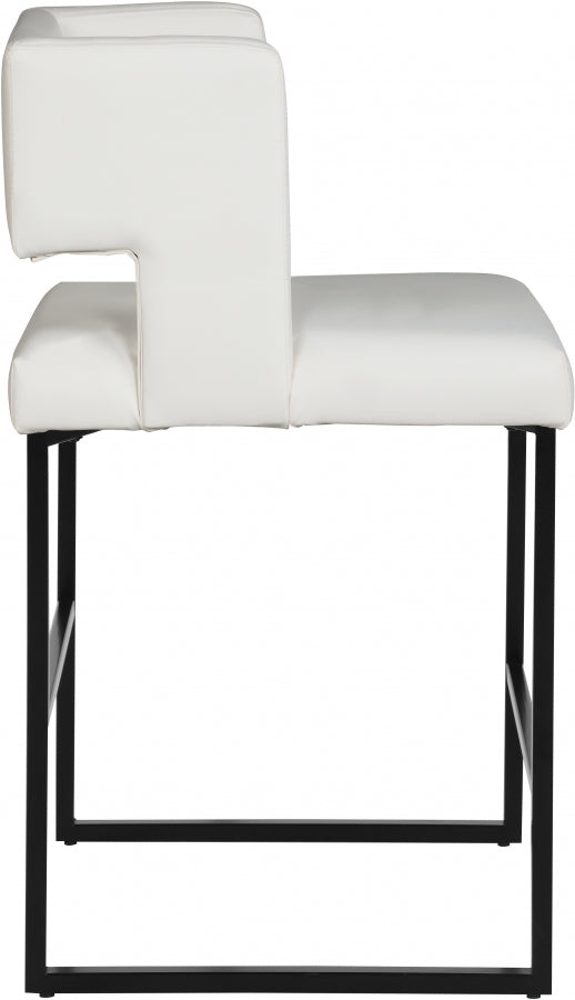 Caleb Vegan Leather Upholstered Counter Stool — 970-C-Leather - White - 970White-C alternate view 3