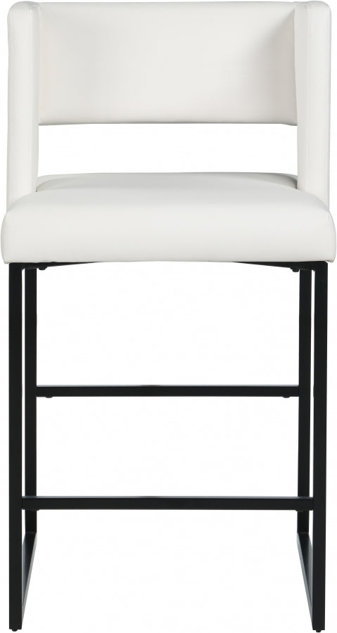 Caleb Vegan Leather Upholstered Counter Stool — 970-C-Leather - White - 970White-C alternate view 4