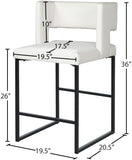 Caleb Vegan Leather Upholstered Counter Stool — 970-C-Leather - White - 970White-C Dim