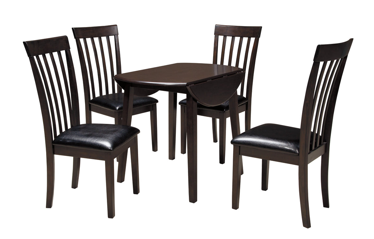 Hammis Dark Brown Drop Leaf Dining Set
