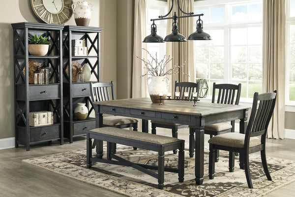 Tyler Creek Black/Grayish Brown Rectangular Dining Set